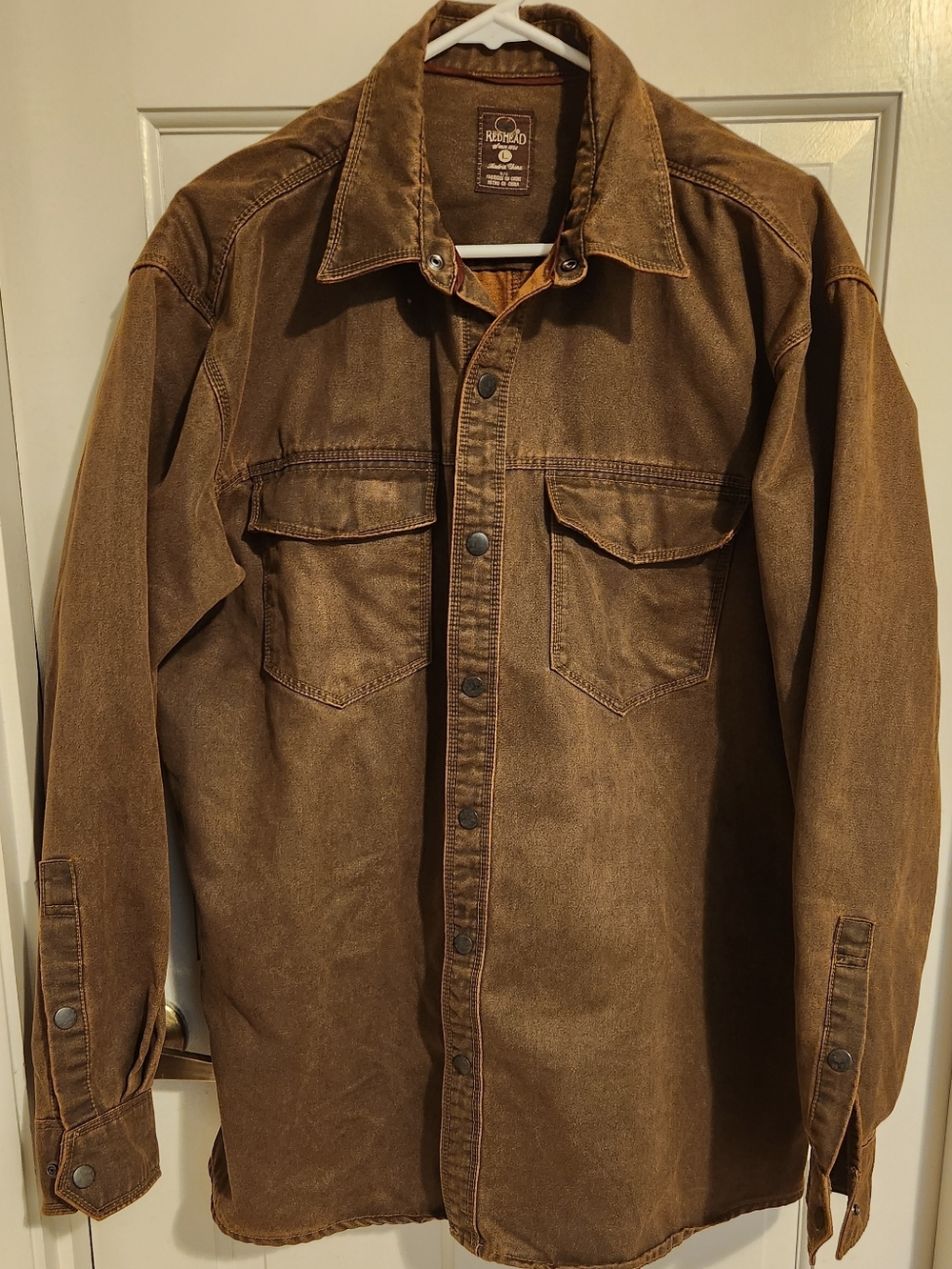 RedHead Wax Suede Like Brown Shirt ,size L